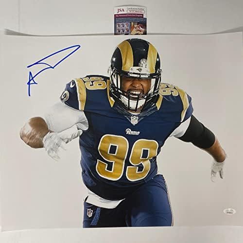 Autograf/semnat Aaron Donald Los Angeles La Rams 16x20 Foto JSA COA 6 - Fotografii autografate NFL