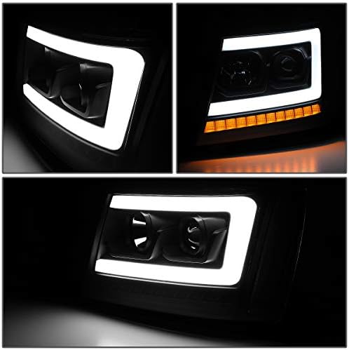 Dinastia auto 3D LED DRL secvențial Turn semnal negru / clar proiector faruri Lămpi compatibile cu 07-14 Tahoe Suburban Avalanche