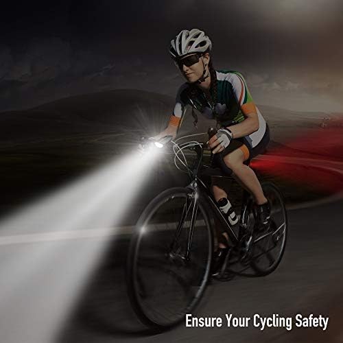 Lumini de biciclete setate cu corn 1400lm USB Bicicletă reîncărcabilă și coadă de lumină și corn impermeabil 3 Moduri de iluminare