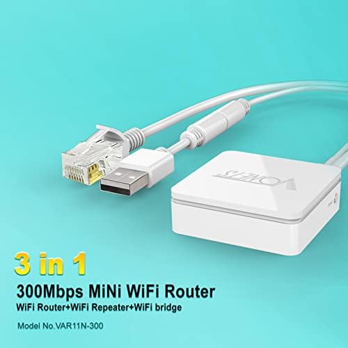 Vonets Var11n-300 WiFi Bridge/Wireless Repeater/Mini Router/Ethernet în WiFi Convertiți cu porturi WAN/LAN 2 RJ45 pentru imprimantă