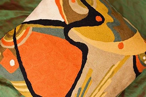Kashmir Designs Kandinsky Modern Pillow Cover - Flow | Perne abstracte portocalii | Perna modernă a scaunului | Pernă contemporană