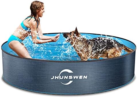 Piscină pentru câini pentru câini de talie mare, Jhunswen 63 piscină portabilă pentru copii pentru animale de companie pliabilă