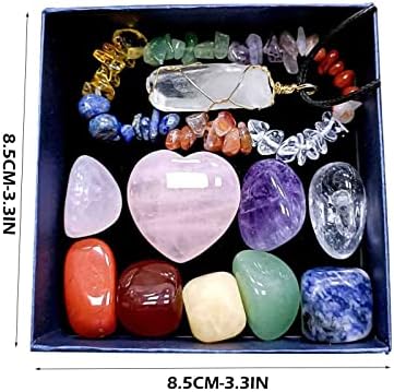 Set combinat Kadlawus Crystal Jade Chakra - Pinks Crystal Love Hexagon pandantiv colorat de piatră de piatră de pietre prețioase