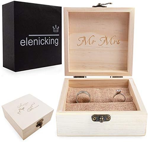 Cutie de inel cu gravură mereu și pentru totdeauna-caz de propunere de logodnă de nuntă cu prezentare fantezistă și Atingere