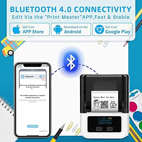 PHOMEMO Etichetă imprimantă, M120 Bluetooth Etichetă Maker Maker Maker Maker Portabil Termal Etichetă Portabil pentru cod de