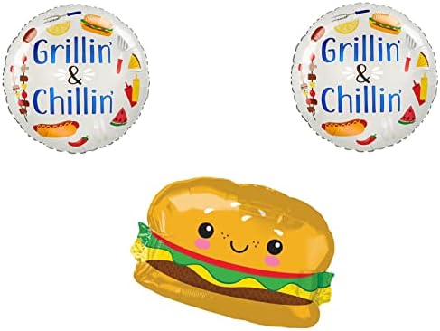 Grilliin & amp; Chillin Hamburger Petrecere de aniversare baloane decorare Consumabile Cookout Picnic Grill BBQ