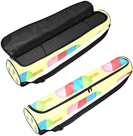 Yoga Mat Bag Carrier cu curea de umăr reglabilă, exercițiu Yoga Mat Carry Bag Pentru Femei Bărbați colorat Popsicles model