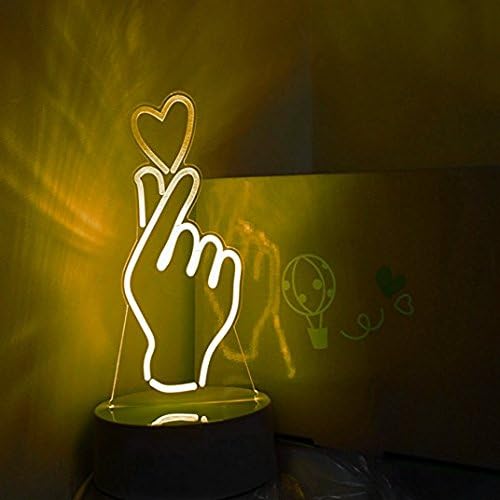 Gest de inimă 3D te iubesc semnează lumina de noapte comutator tactil USB Decor lampă pentru animale birou de masă lămpi de