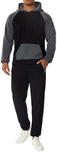 Set de haine pentru bărbați pentru bărbați set de haine sportive sportive, cu mânecă cu mânecă lungă, blaturi de hanorac+pantaloni