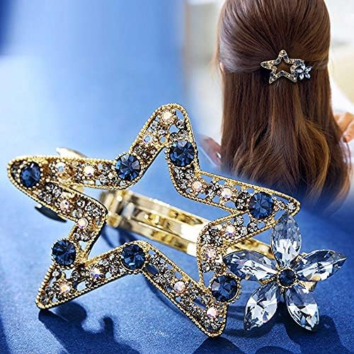 Caletă de cap la modă pentru fete Star Star Rhinestone Hollow Out Flower Pins Pins Women Clips Clipuri în stil coreean Barrettes