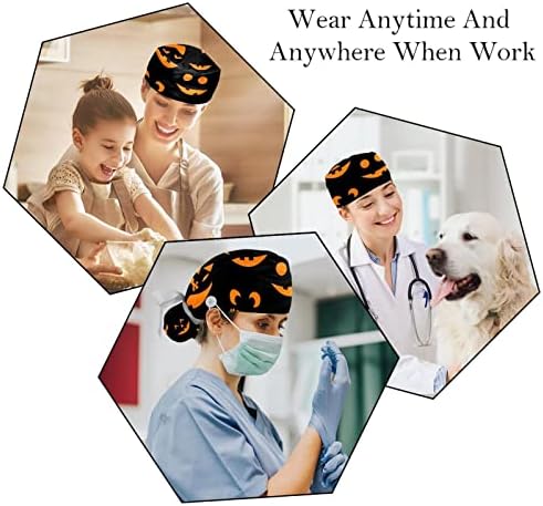 2 pachete șapcă chirurgicală cu bandă de transpirație, pălării respirabile cu părul lung, capace de scrub de asistent medical
