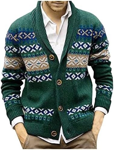 Jachete de iarnă ADSSDQ pentru bărbați, Casual Office Spring Coats Gents Open Front cu mânecă lungă tricotat Pulover cald