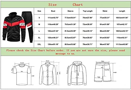 Men Sweatsuitssuits 2 piese Set de piese Set de culoare solidă Jachete Full Zip și Pantaloni Hanorac pentru îmbrăcăminte sportivă
