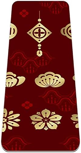 Mat de yoga de 6 mm, de 6 mm, Ilustrație de Anul Nou Chinezesc Tipăriți Ecologici TPE Mats Pilates Mat cu yoga, antrenament,