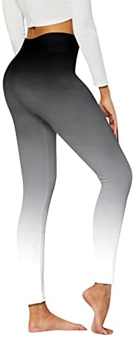 Jambiere cu model cu talie înaltă pentru femei-Pantaloni imprimați cu Gradient de control al burții moi cu unt pentru yoga