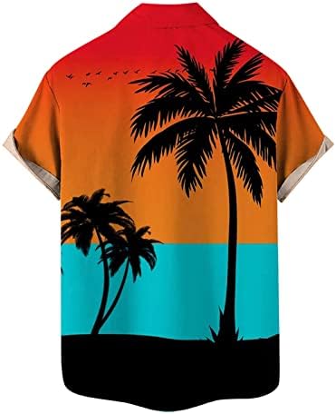 Cămăși cu imprimeu tropical UBST pentru bărbați, noi cămăși de cămașă hawaiană de vară în jos cu mânecă scurtă casual aloha