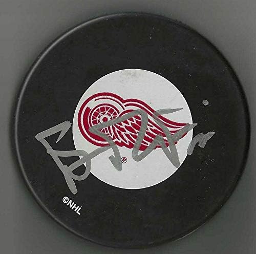 Brian Rafalski a semnat Detroit Red Wings puck-autografe NHL pucks