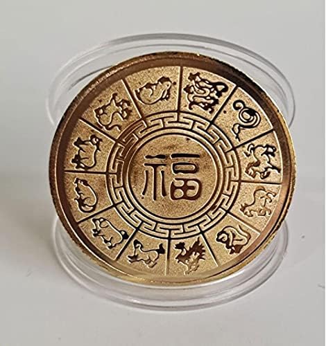 Cryptocurrency Monedă comemorativă platată cu aur 2022 Tiger Medalia Zodiac Tiger Belt Cover de protecție Monedă Lucky Personal