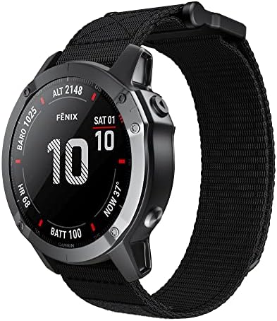Inanir Nylon Loop Watchband curea pentru Garmin Fenix ​​7 7x 6x 6 Pro 5x 5 Plus 3HR 935 Smart Watch Cârlig ușor țesut cu încheieturi