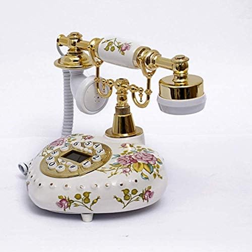 KLHHG Dial rotativ Telefon retro Telefoane fixe de modă veche, cu clopot metalic clasic, telefon cu cordon pentru casă și decor
