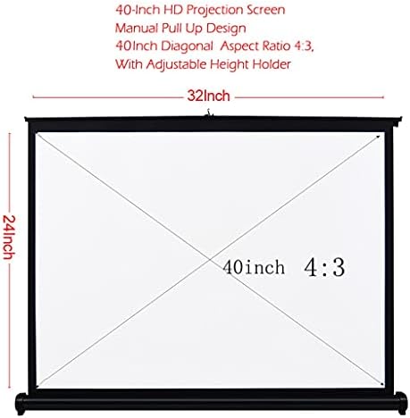 Ecran de proiecție de 40 inci YTYZC 40 inch Trageți tableta de pliere ecran de proiectare 4: 3 pentru proiector de proiectare