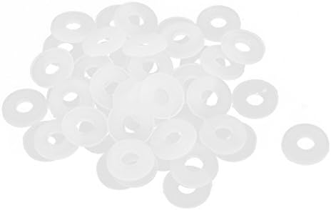 Aexit White Round Wampers Izolație Nylon Spacer Flat WASHER Ket Inel 3 x 8 x Șaibe plate 1mm 50pcs