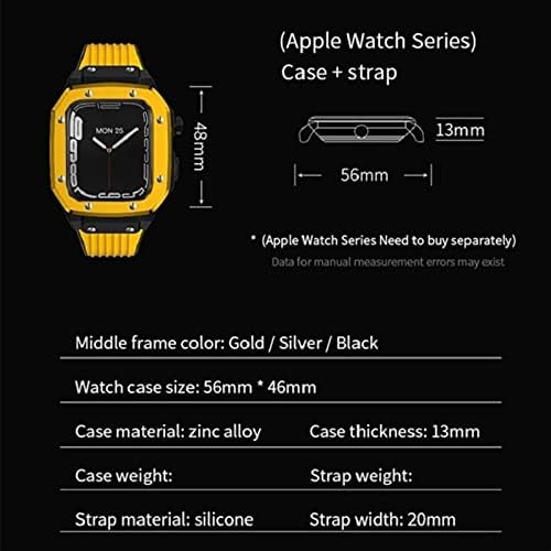 Ekins pentru Apple Watch Band Series 7 45mm Modificare Mod Kit curea de ceas pentru bărbați Femei Alloy Watch Case curea