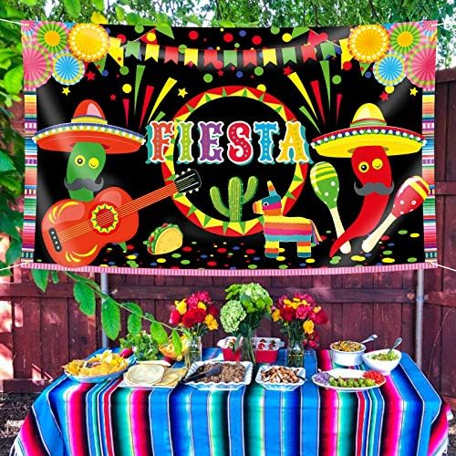 Mexican Fiesta Decoratiuni Banner Cinco De Mayo Fundal Partidul Consumabile Perete Agățat Home Decor Tapiserie Baby Shower Taco Fundal Vara Fiesta Cactus Luau Tematice Partid Fundal 72.8 X 43.3 Inch