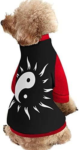 FunnyStar the Sun Yin Yang Print Pistoane pentru animale de companie cu o salopetă de pulovere din fleece pentru câini pisica