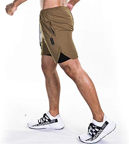 Pantaloni scurți de alergare casual pentru bărbați Andongnywell, cu talie elastică, comout portier confortabil cu pantaloni