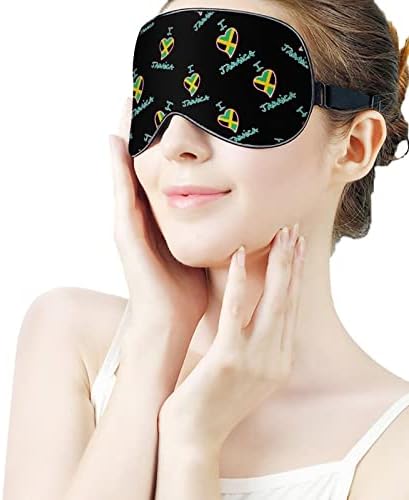 Îmi place Jamaica Sleeping Blindfold Mask Cute Shade Shade Cover cu curea reglabilă pentru femei pentru bărbați noaptea