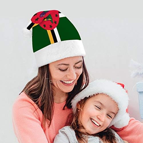 Pălărie de Crăciun Moș Crăciun, steag Dominica Pălărie de Vacanță de Crăciun pentru adulți, pălării de Crăciun Unisex confort