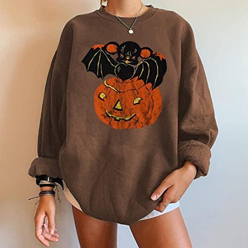 Femei de Halloween Tees Pulover imprimat Outwear Casual Casual Bluză Crew Neck Mânecă Lung