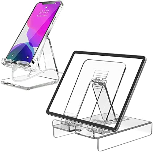 Stand de telefon mobil acrilic KTRIO pentru birou, tabletă acrilică stand pentru iPad, suport pentru suport pentru tablete