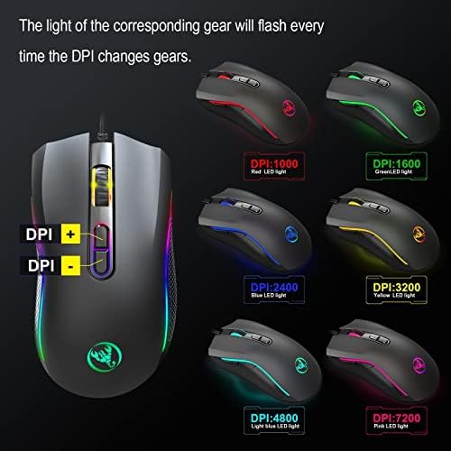 Colorat stralucitoare Gaming Mouse Gaming cablu Mouse-ul Dpi patru trepte de viteză pot fi ajustate până la 3200dpi A869