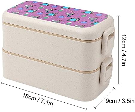 Cosmic confortabil cu planete drăguțe Material din fibră de grâu Bento Bento Lunch Box Recipiente pentru scurgeri pentru copii