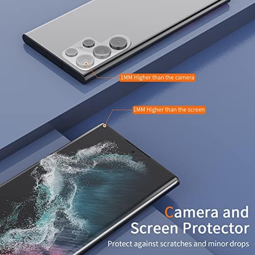 CNARETY [2+2 pachet] Protector de ecran de confidențialitate pentru Samsung Galaxy S22 Ultra, 2 Pack Anti-Spy Flexible Screen