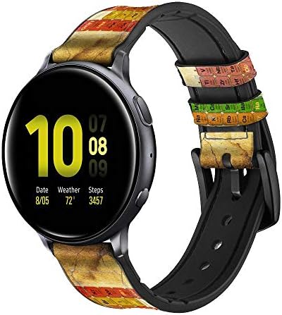 CA0513 Masă periodică de epocă de elemente din piele și silicon Smart Watch Band curea pentru Samsung Galaxy Watch, Watch3