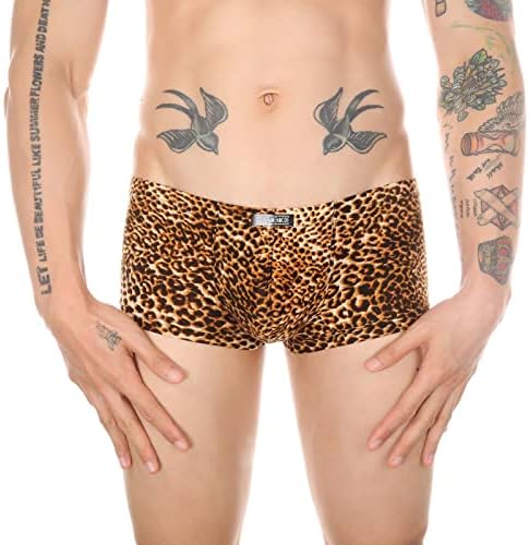 Mens Lenjerie De Corp Boxeri Low Waisted Sexy Leopard Imprimare Colanti Vacanță Plajă Imprimare Dungi Costume De Baie Barbati