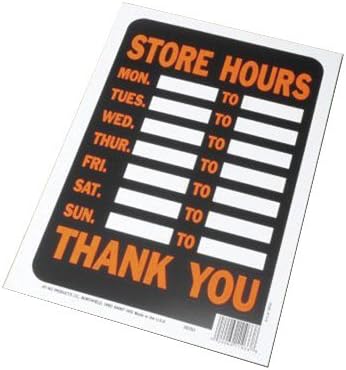 Hy-Ko Products 3030 Business Store Ores Plastic Sign, 8,5 x 12, portocaliu/negru
