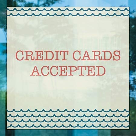 Cgsignlab | „Carduri de credit acceptate -Nautic Wave” Cling | 5 x5
