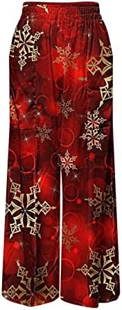 Pantaloni de transpirație cu talie înaltă de Crăciun Femei Cinch Joggers de fund cu buzunare pantaloni de salon