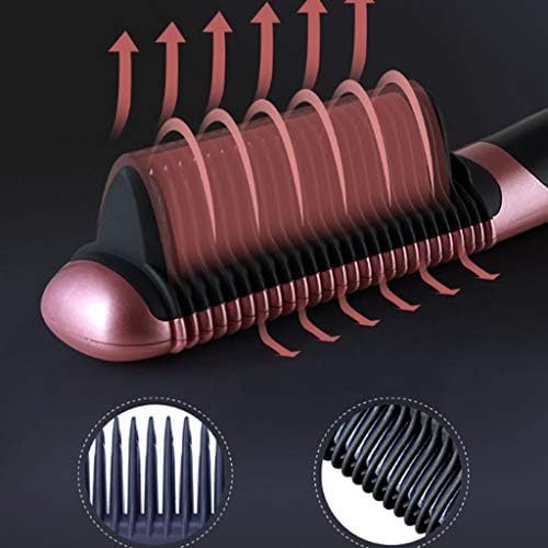 Xzjjz ceramică anti-scalcare perie de păr drept încălzire rapidă cu ioni negative modelare ceramică perie de barbă dreaptă