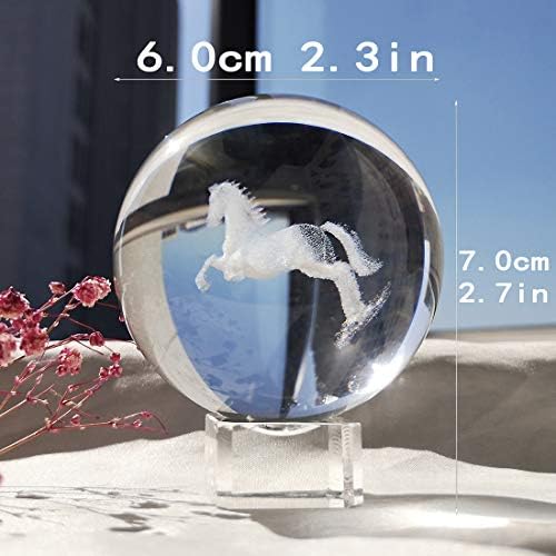H&D Hyaline & Dora 60mm Claving Inner Crystal Crystal Greutate cu 2PC -uri Stand Fengshui Crystal Ball Decor