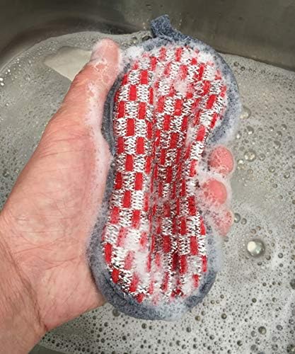 Bureți de spălare polivalent pentru scrub-scrub-it-non-zgârietură cu două părți cu două efecte burete cu microfibră, alături