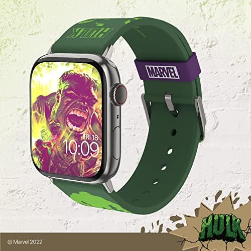 MARVEL - Hulk SmartWatch Band Collection - licențiat oficial, compatibil cu Apple Watch - se potrivește 38mm, 40mm, 42mm și