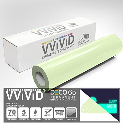 Vvivid Deco65 Glow in the Green Green Permanent Permanent Craft Craft Roll Vinil Roll