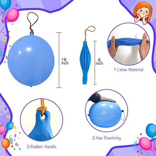 JULLIZ 48pcs Punch baloane asortate culoare partid favoruri, Bounce stantare baloane pentru ziua de nastere, nunta, distracție