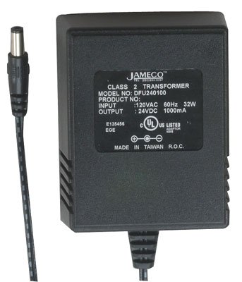 Jameco Reliapro DFU240100G2300 Adaptor de perete de alimentare pentru transformator, 24W, 24 VDC la 1000 Ma, 3,4 x 2,7 x 2,2