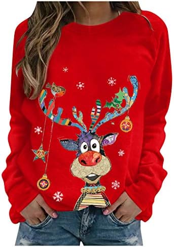 Pulover de Crăciun pentru femei, iarnă cu glugă de iarnă cu glugă de pulover casual